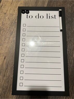 Magnetic Black Framed "To Do List" Dry Erase Board